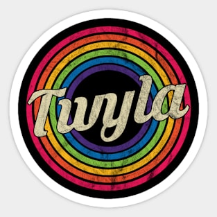 Twyla  - Retro Rainbow Faded-Style Sticker